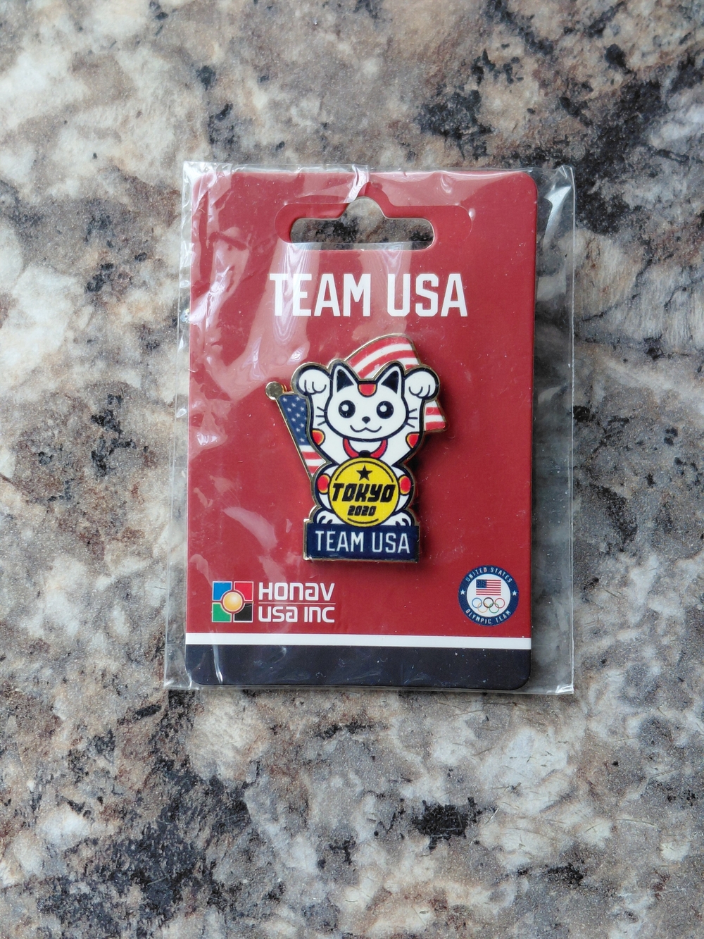 Official Team USA Tokyo 2020 Lucky Cat Lapel Collectors Pin NEW